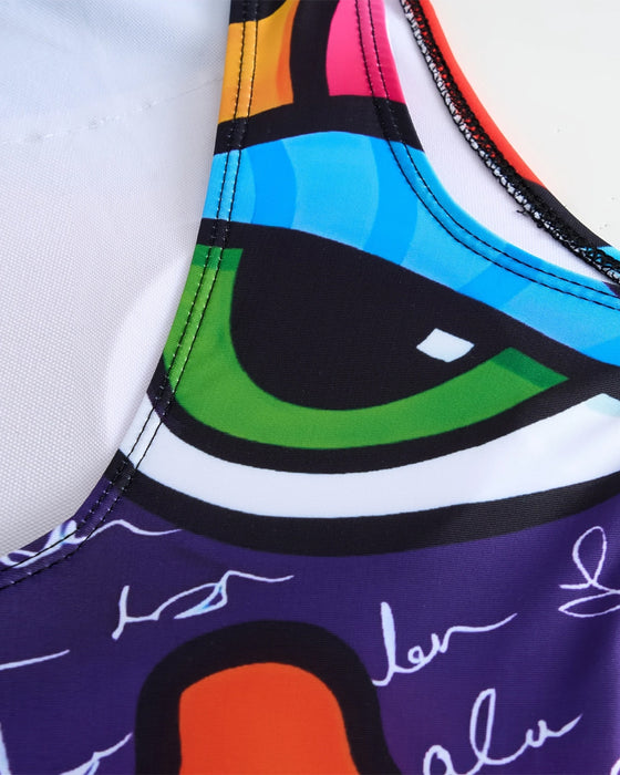 Badedragt Ærmeløs Trykt En-Del