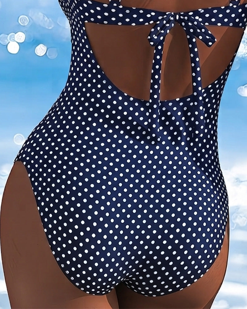 One-Piece Prikket Slips Mesh Patchwork