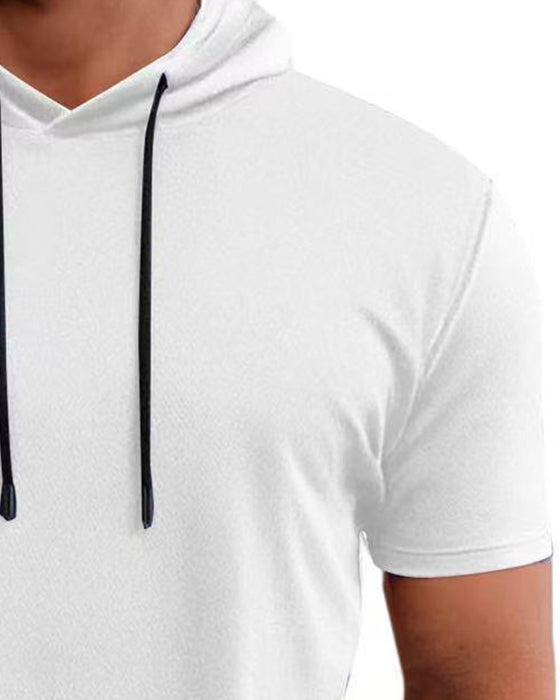 T-Shirt Hætte Hurtig Tør Kort Ærme