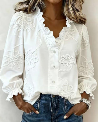 Bluse Ruffle Bobble Ærme