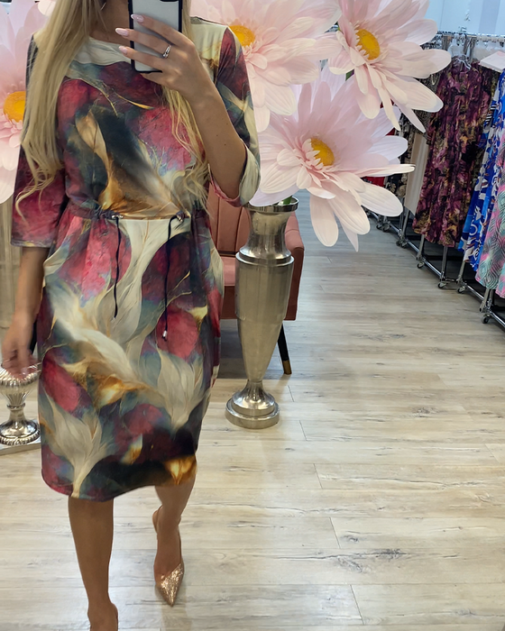 Kjole Retro Farveblok Patchwork Gradient