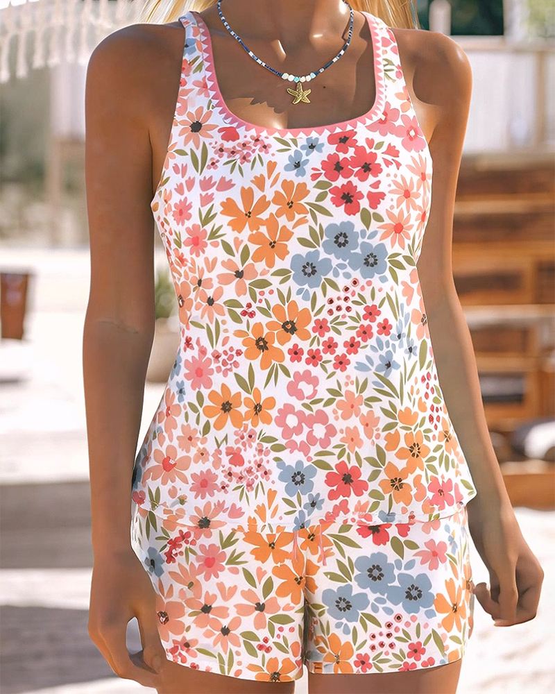 Tankini Badedragt Frisk Blomsterprint