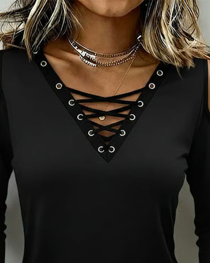 Top Off-Shoulder Kors Lang Ærme