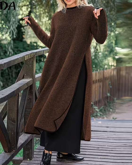 Kjole Casual Varm Sideslit Lang