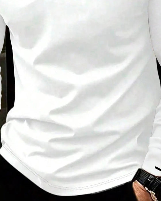 T-Shirt V-Hals Ribbet Solid Farve Herre