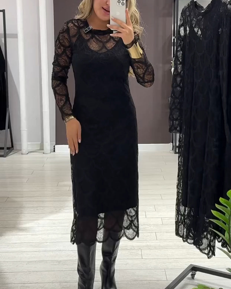 Cover Up & Cami Kjole Sæt Knipling