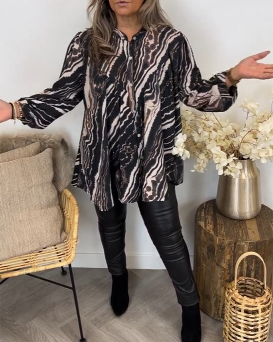 Langærmet bluse i retrostil