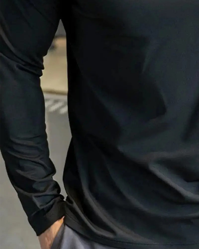 Herre Top Langærmet Hurtigtørrende Atletisk