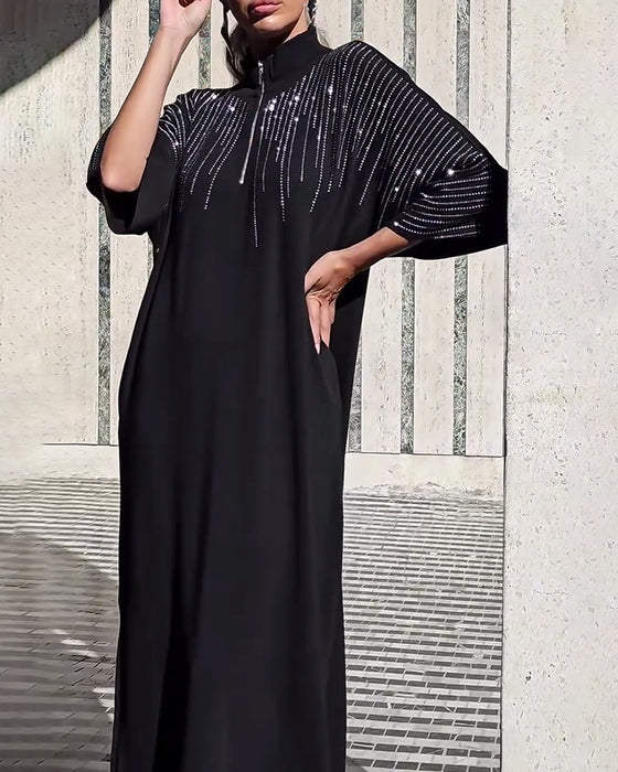 Kjole afslappet lynlås krave slids