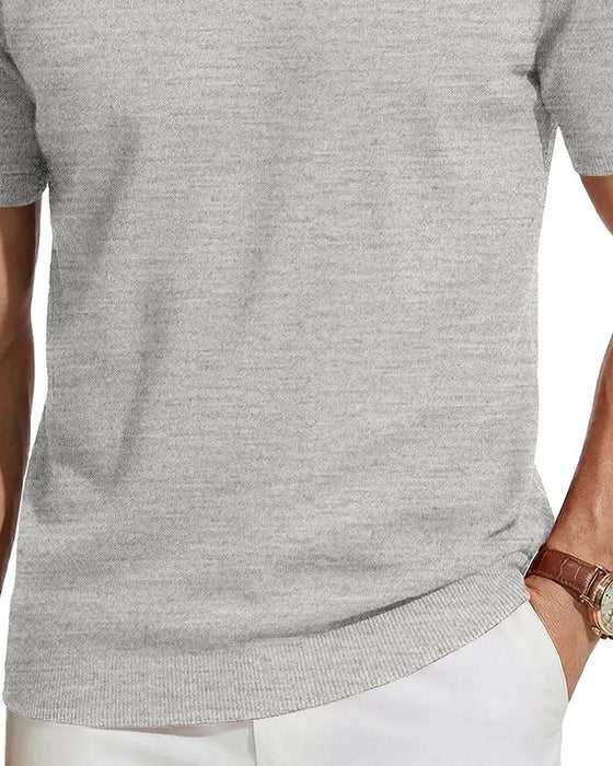 Pullover Mini V-Hals Casual Ensfarvet