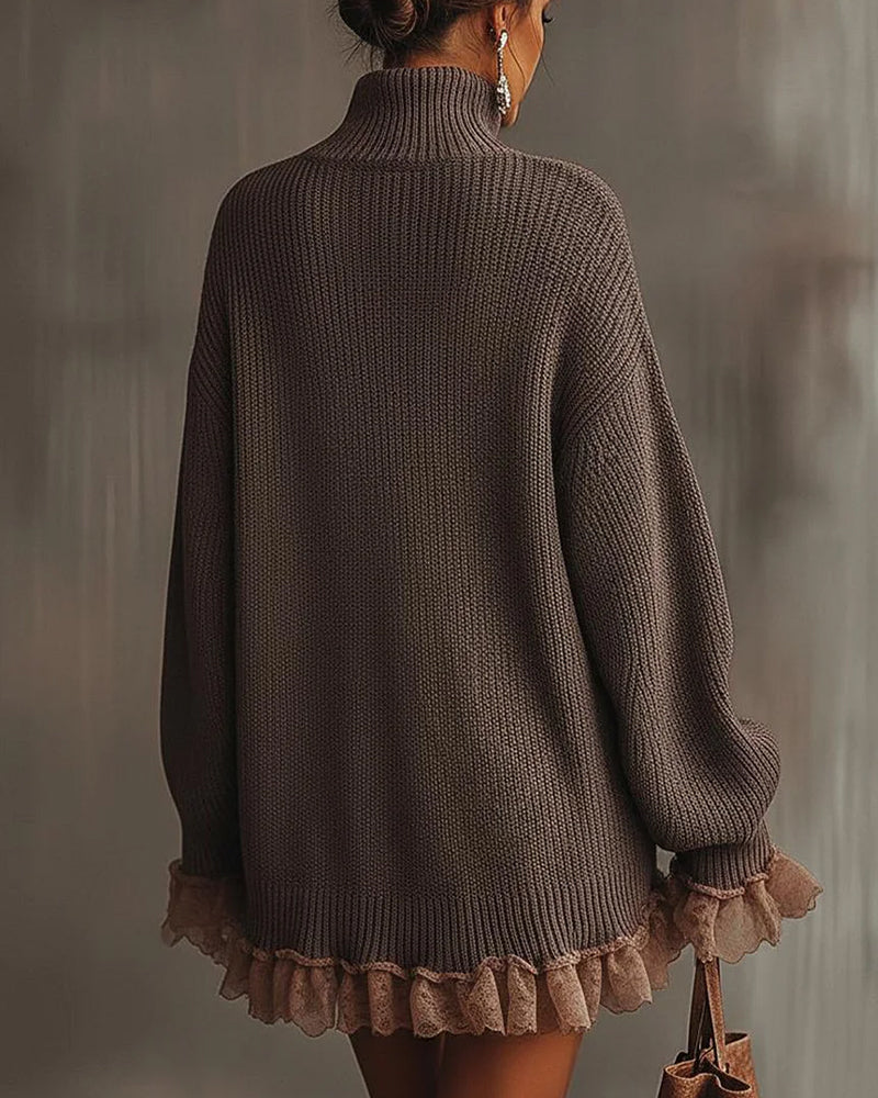 Set Med Elegant Stil, Pullover Lag Och Camisole Kjole