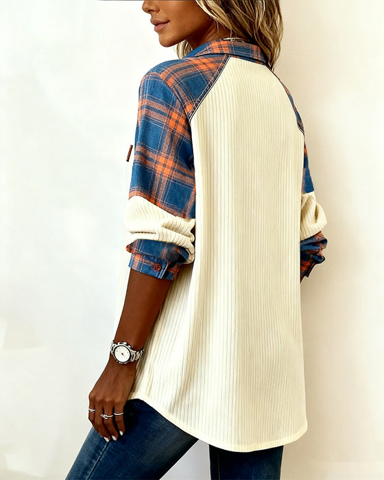 Skjorte Ternet Jernbaner Kontrast