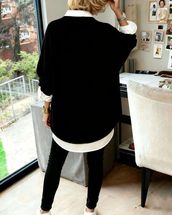 Moderigtig Løs Langærmet Sweater
