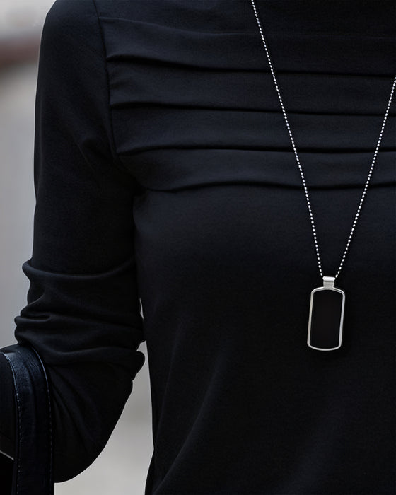 Top Slim Fit Plisseret Langærmet