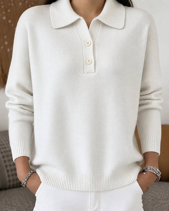 Pullover Halvknap Knap Casual