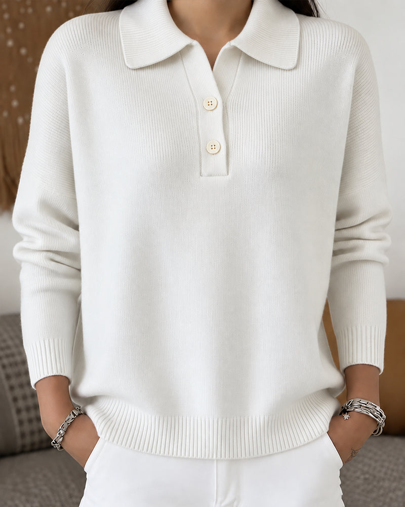 Pullover Halvknap Knap Casual