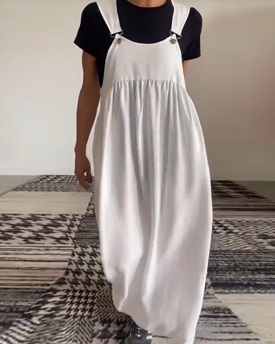 Kjole afslappet ensfarvet hofteholder