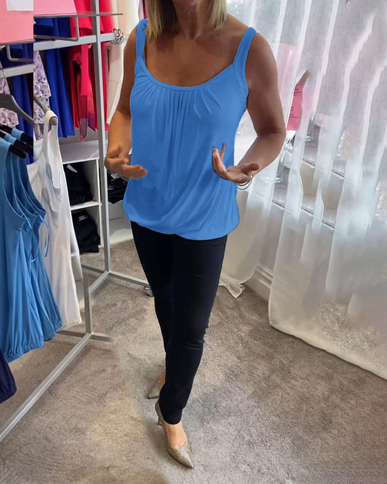 Sæt Plisseret hvid camisole top