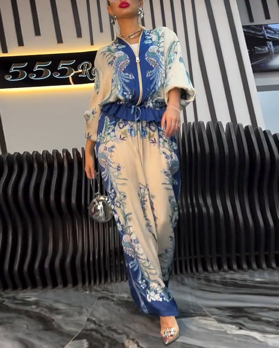 Bredbenet Jakkesæt Temperament Stående Krave Lynlås