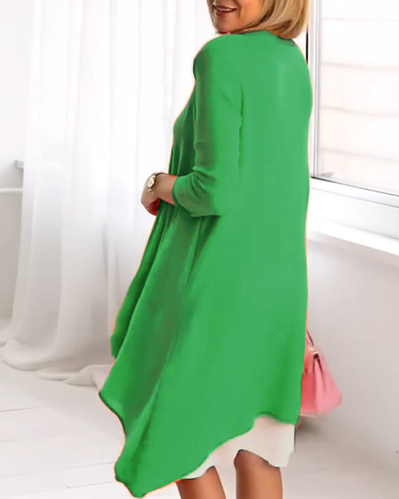 Sæt Blomsterprint Patchwork Langærmet