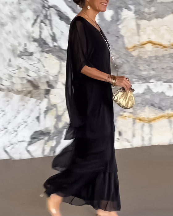 Lagopdelt kjole i løs pasform