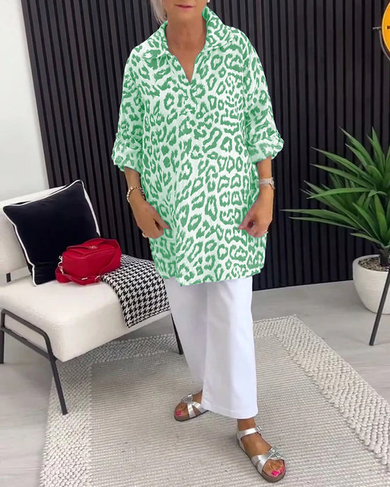 Bluse Krave Leopardtryk