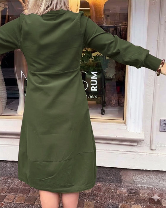 Kjole afslappet retro med lange ærmer