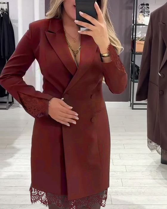 Kjole Med V-Hals Og Indslag Til Arbejde