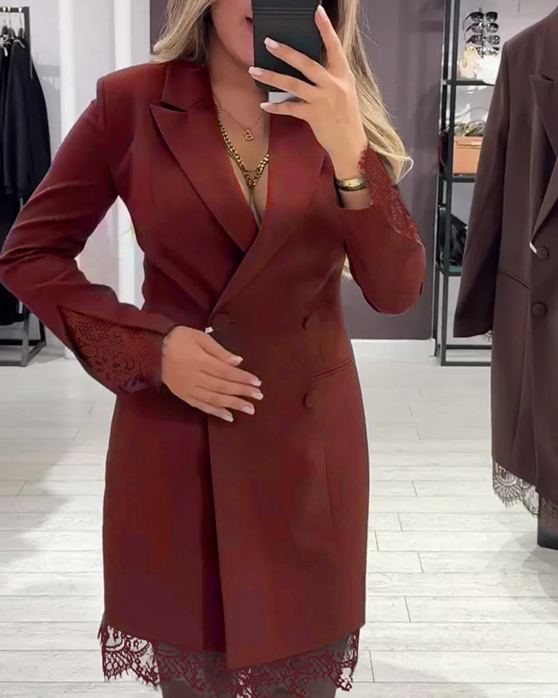 Kjole Med V-Hals Og Indslag Til Arbejde