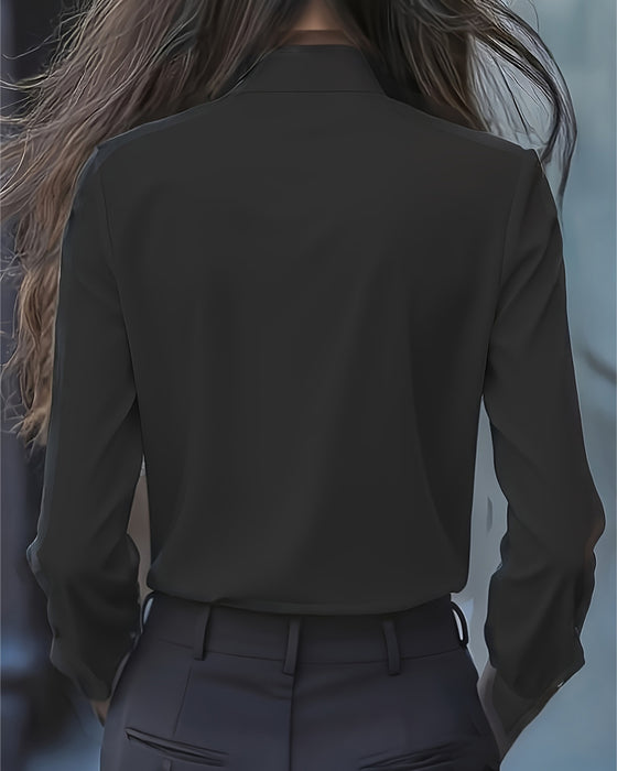 Langærmet Skjorte Med Sløjfe Og Flæser