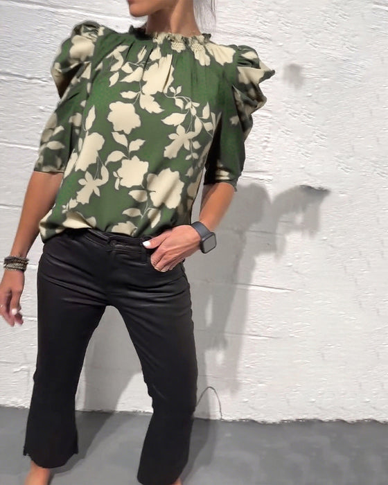 Bluse Puffærme Rynke