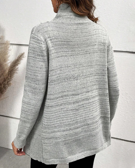 Slå-om sweater med høj hals