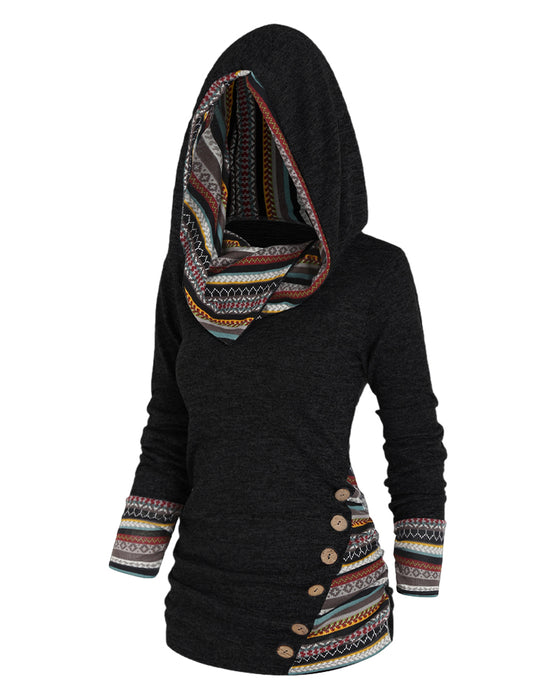 Afslappet hættetrøje i kontrastfarver