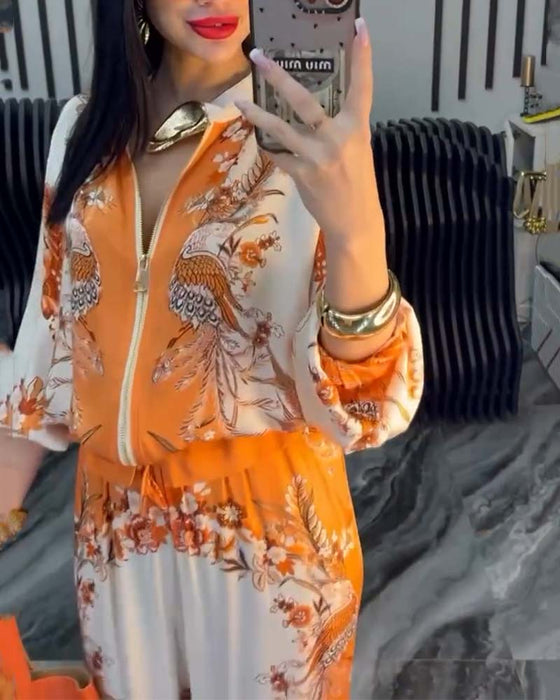 Bredbenet Jakkesæt Temperament Stående Krave Lynlås