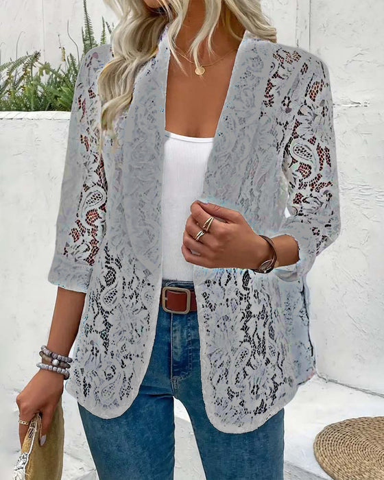 Elegant blazer med blonder