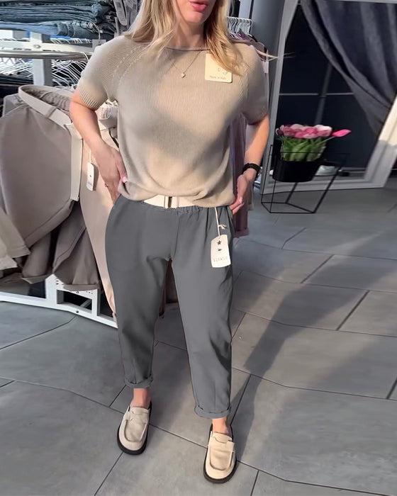 Bukser Ensfarvet Afslappet Lige