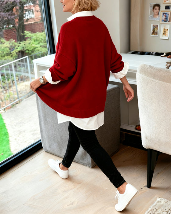 Moderigtig Løs Langærmet Sweater