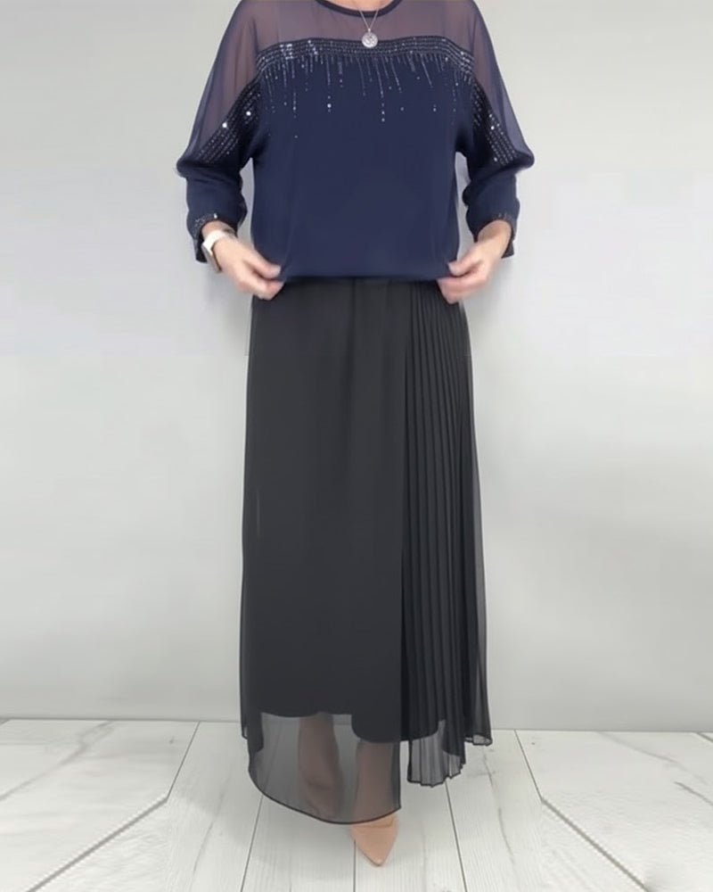 Bluse Mesh Splejset Løs