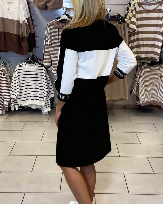 Kjole Med Kontrastfarvede Paneler