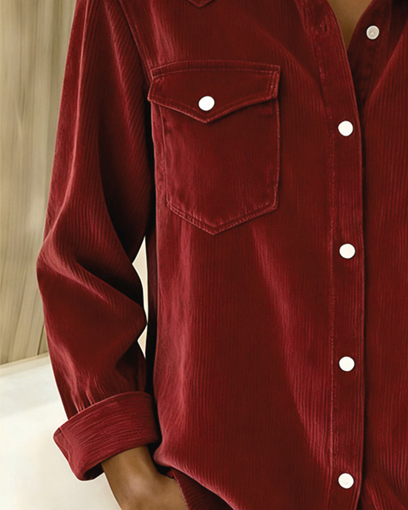Langærmet Skjorte Med Revers Og Knaphul