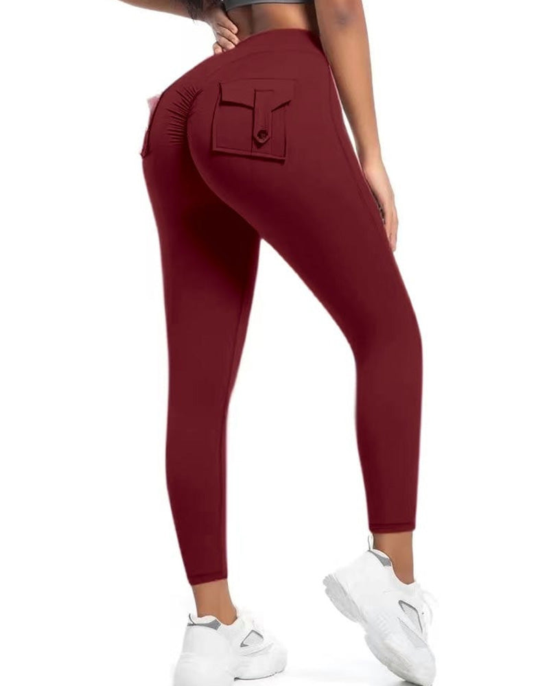 Bukser Lomme Ensfarvet Slim Fit Yoga