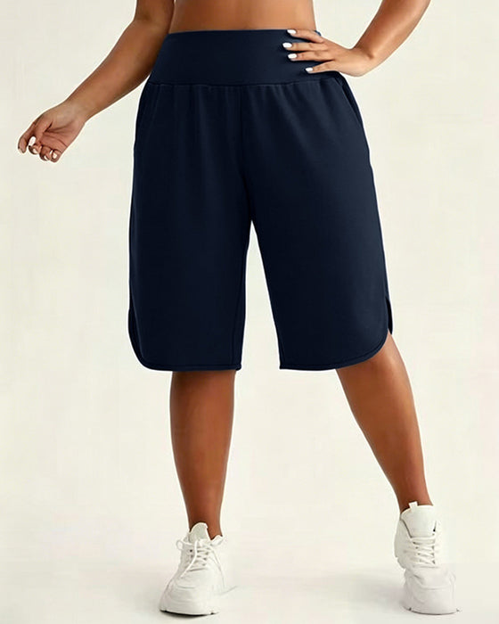 Høj Talje Vide Ben Shorts