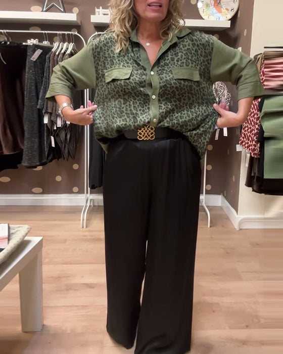 Skjorte med leopardprint