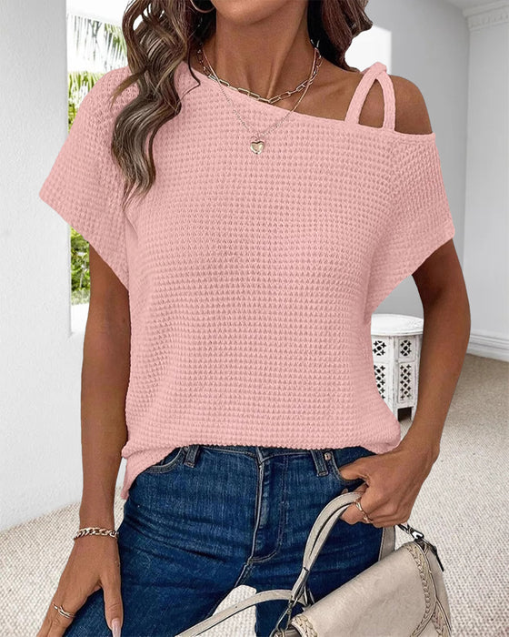 T-Shirt En-Skulder Bind Foran Afslappet