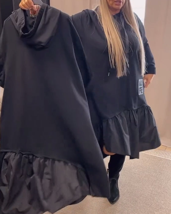 Sort kjole i løs pasform