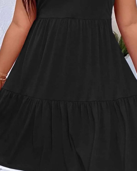 Kjole Dobbelt Lag Lag Ruffle Tank