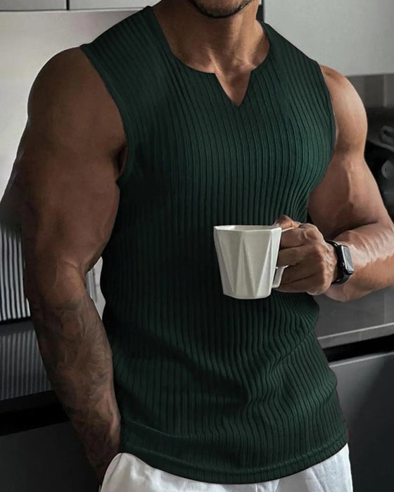 Herre Tanktop Ensfarvet Sport Afslappet