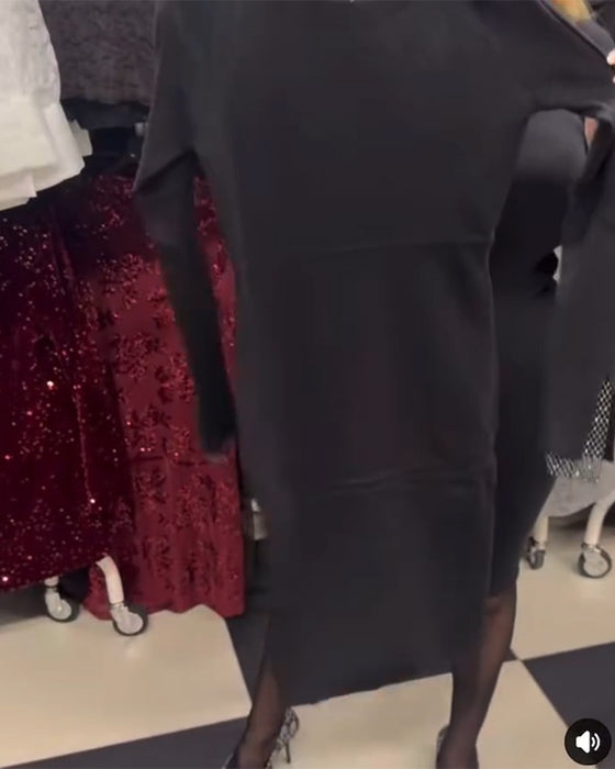 Kjole Mesh Panel Rygfri Bodycon