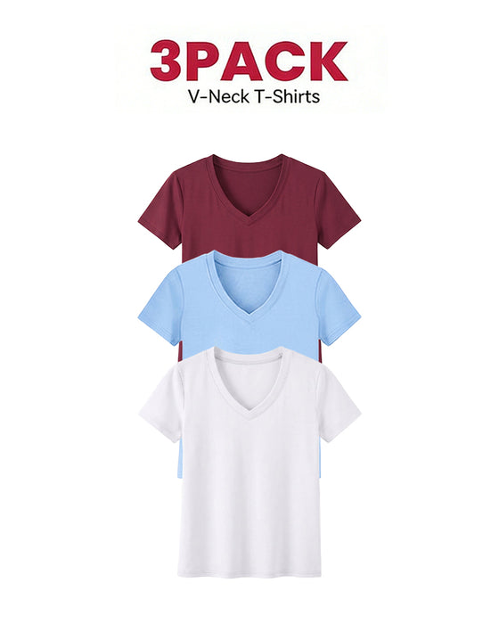 1/3-Pakke Komfortable Basic T-Shirts Til Kvinder