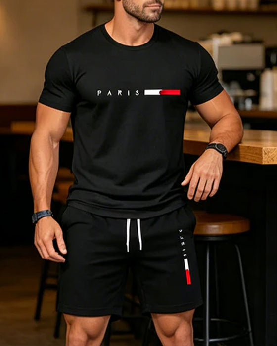 Set Mænds Crew Neck Monogram Casual